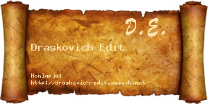 Draskovich Edit névjegykártya